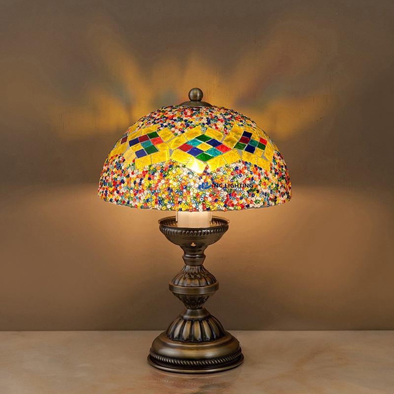 Classic Tiffany Art table Lamp – High-Quality Handmade Glass table lamp, Warm Lighting for Living Space NC-T008-3