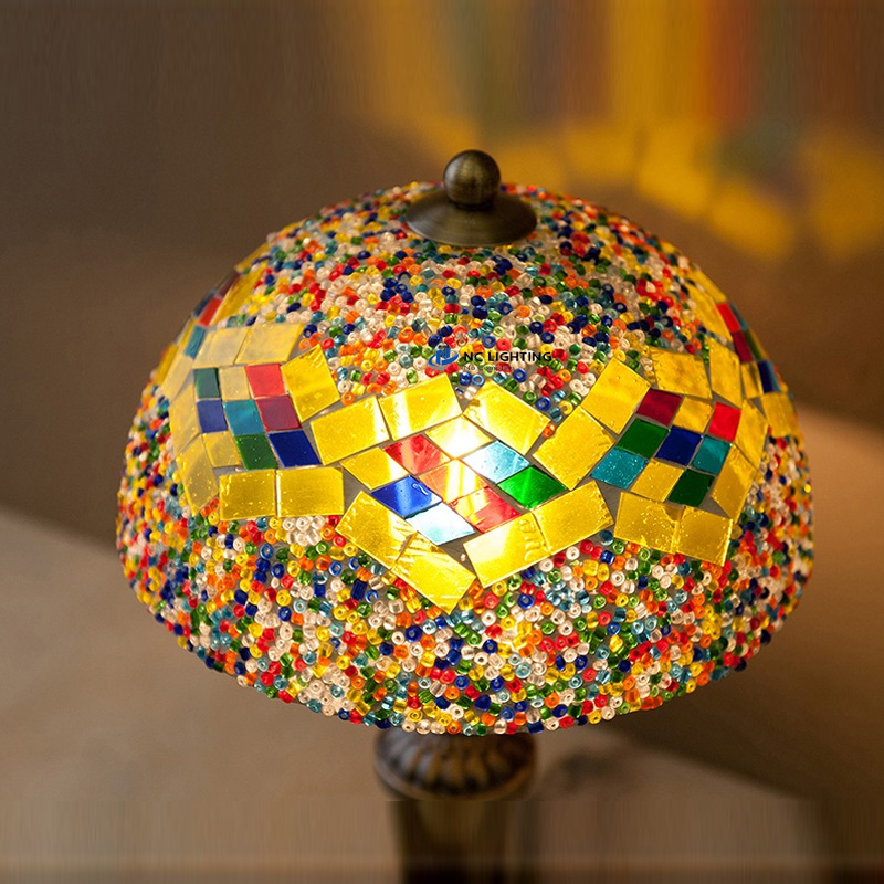 Classic Tiffany Art table Lamp – High-Quality Handmade Glass table lamp, Warm Lighting for Living Space NC-T008-3