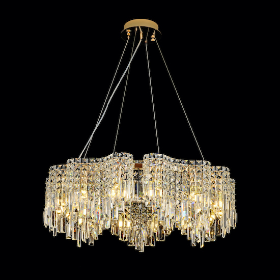 Crystal Chandeliers for French Country Dining Room – Vintage Elegance NC-P915GD Dia80cm Dia60cm
