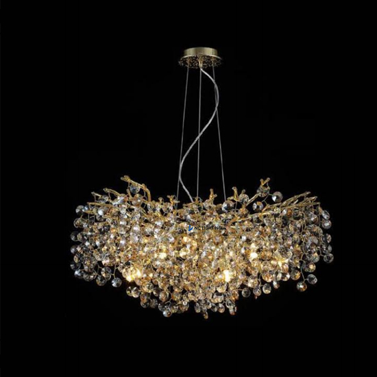 Gold Tree Branch Modern Crystal Chandelier Sparkling Event Deco Lighting NC-P6229GD L150CM L120CM L100CM