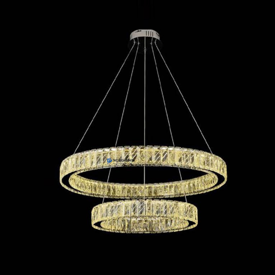 Luxury Crystal Ceiling Lamps for Bedroom – 2 Layers Home Decor Fixtures NC-P957-D80+50