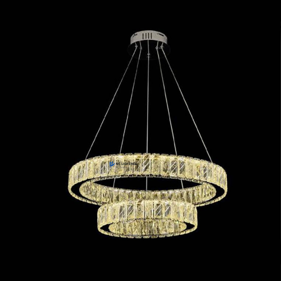 Luxury Crystal Ceiling Lamps for Bedroom – 2 Layers Home Decor Fixtures NC-P957-D80+50