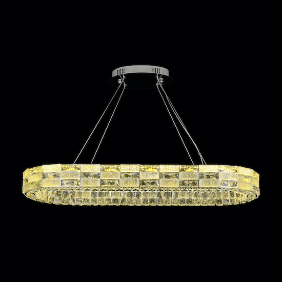 Modern Crystal Chandeliers for Open Concept Living Room | Oval shape Stylish Home Decor NC-P958-L100