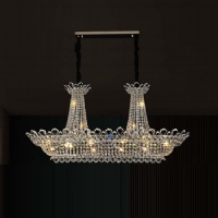 Coastal Mansion Luminaire | Nautical Blue Crystal Beads & Weathered Brass NC-P934-L120