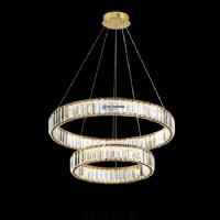Crystal Chandeliers for Art Gallery Hall – Bright & Decorative Fixtures NC-P905GD-D60+D40
