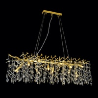 Gold Tree Branch Crystal Chandeliers for Villa Master Bedroom – Gold & Crystal Luxury Combo Lighting NC-P6227GD L150CM L120CM L100CM
