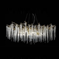 Gold Tree Branch Glacier Crystal Chandeliers for Mansion Dining Room – Royal-Style Ambient Lighting NC-P6223GD L150CM L120CM L100CM