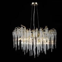 Gold Tree Branch Glacier Crystal Chandeliers for Private Yacht Salon – Marine-Grade Sparkle NC-P6223GD D76CM D60CM