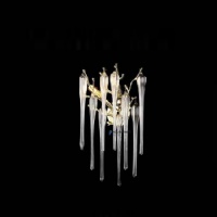 Gold Tree Branch Glacier Crystal Wall Lamp for Private Yacht Salon – Marine-Grade Sparkle NC-W6223GD D26CM
