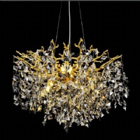 Tree Branch Modern Crystal Chandelier Deco Lighting for Hotel NC-P6225GD D60CM D76CM