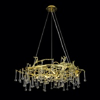 Water droplets Tree Branch Crystal Chandelier - High quality modern deco lighting NC-P6220GD D100cm D80cm D60cm