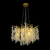 Water droplets Tree Branch Crystal Chandelier - High quality modern deco lighting NC-P6220GD D60CM D76CM